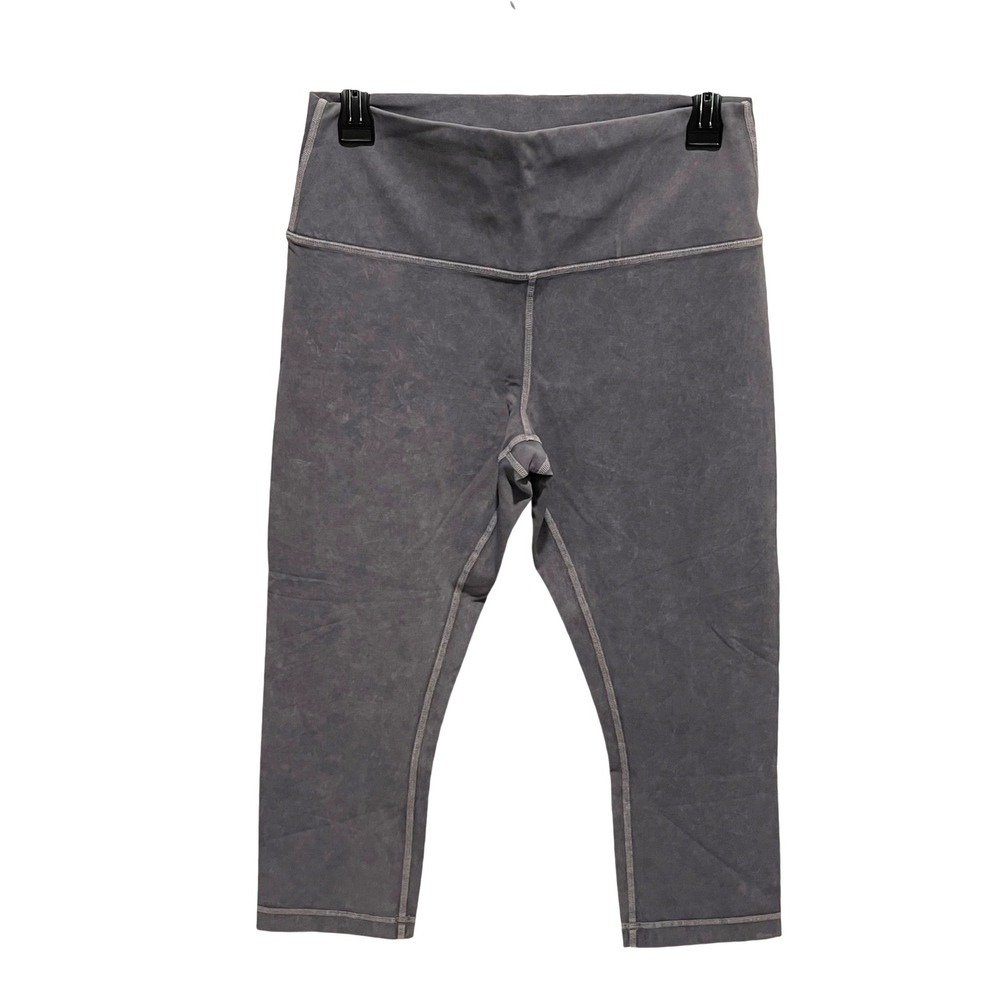 Lululemon‎ Athletica High Rise Crop Leggings Grey Wash Size 10